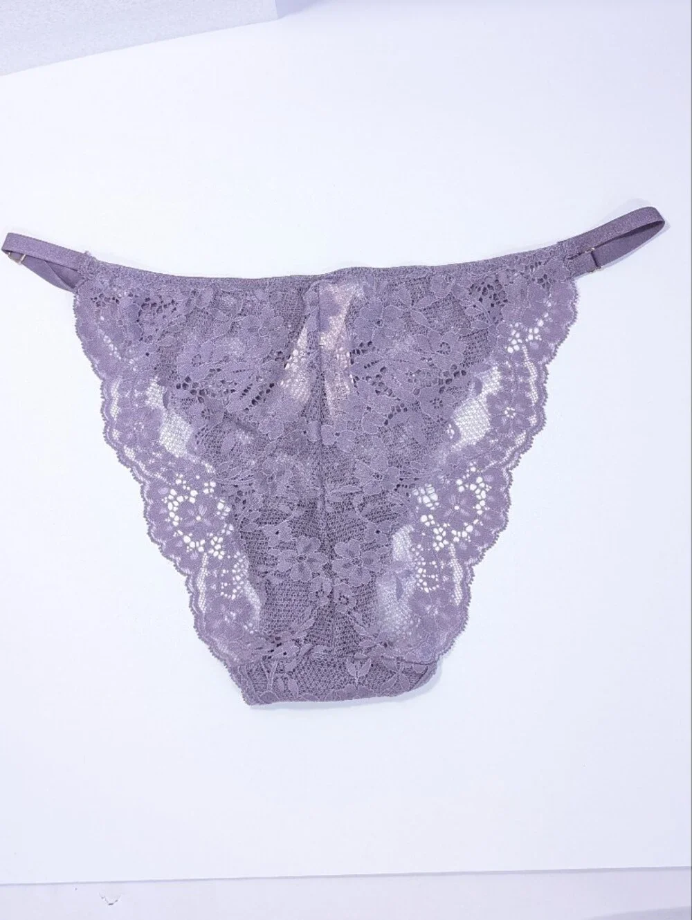 Victoria's Secret Dream Angels String Bikini XL Women Lace Panty sheer VS plum
